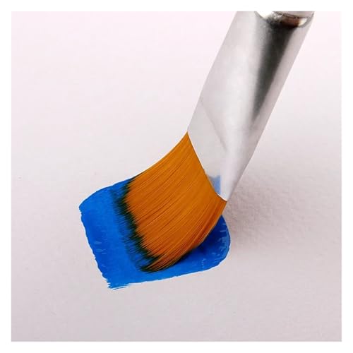 BoBoHui New Oil Painting Brush 3pcs Big Flat Head 3color Short Rod Set Nylon Hair Painting Watercolor Brush Student Acrylic Art Supplies(Orange)