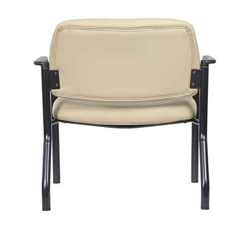 Boss Office Products Guest Chair, Vinyl, 500 lb. Weight Capacity in Beige