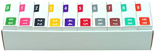 Doctor Stuff - File Folder Labels, Complete Set of Numbers 0-9, Compatible with Acme ACNM Series Chart Stickers, 1-1/2" x 1-1/2", 1 Each of 10 Rolls, 500/Roll