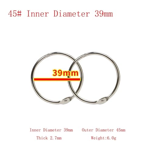 70pcs Loose Leaf Binder Rings Silver Metal Keychain Album Craft Clips