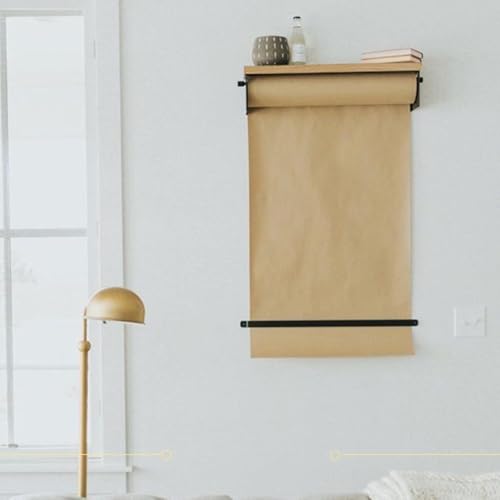 LBAawxe Bulletin Board Paper Kraft Paper Dispenser and Cutter with 50m Long Paper Roll, Wall-Mount Butcher Paper Roll Holder, for To-Do Lists for Craft Poster Art Paper Roll Christmas Bouquet(27.5inch