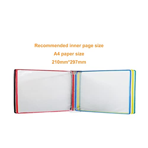 JGSYD Durable Wall-Mounted Reference System, 5-Pocket Reference Organizer, Catalog Display Rack For Wall, Suitable For Office And Home Metal Folders, Landscape Mode,Multi-Colored