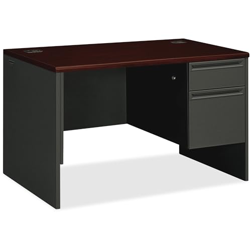 HON 38251NS 38000 Series 48 by 30 by 29-1/2-Inch Desk with Right Pedestal, Mahogany