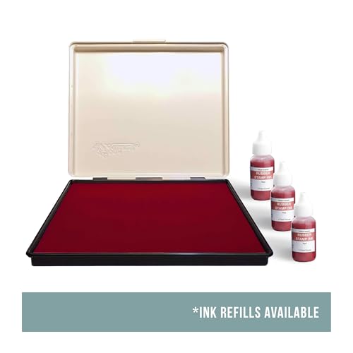Infusion 8" x 12" Extra Large Industrial Stamp Ink Pad, Your Go to Large Stamp Ink Pad for Bright Color, Even Coverage and Durability, Red Stamp Pad