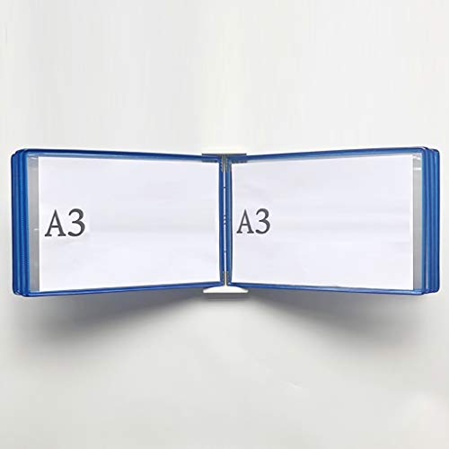KGDJBGSE Wall Mounted File Holder Folder, A3 Poster Flip Book Display, Hanging Organizer 45x33x10CM 10 Pages 20 Pockets(J)