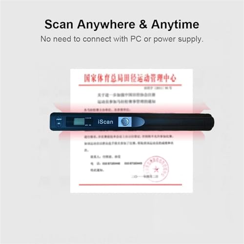 IScan Portable Scanner Mini Handheld Document A4 Book JPG and PDF Format 300/600/900 DPI Wireless(Output 0-5V)