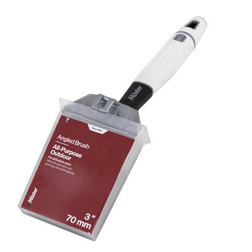 Mäster 3” / 75mm Outdoor Angled Paint Brush – Diamond Durable All-Purpose Exterior Paint Brush for Walls, Fences, Decking & Masonry with Reusable Storage Box