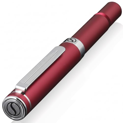 Scriveiner Red Rollerball EDC Luxury Pen, Stunning Pocket Pen with Chrome Finish, Cool Writing Pen, Best Gift for Men & Women, German Schmidt Refill, Nice Present, Fancy Office Designer