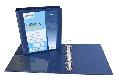 Favorit Europe Folder 22 x 30 cm 4 D-Rings Height 50 mm Blue