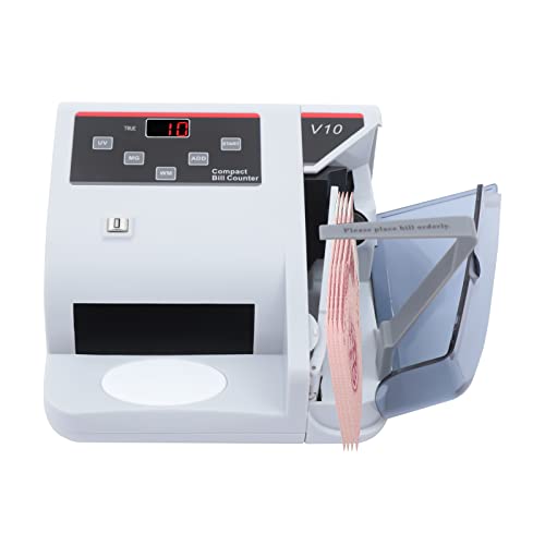 Money Counter Machine Portable Bill Counters with UV/MG/WM Detection Multi-Currency Cash Counting Machine with LED Display 600pcs/min for Banks, Stores