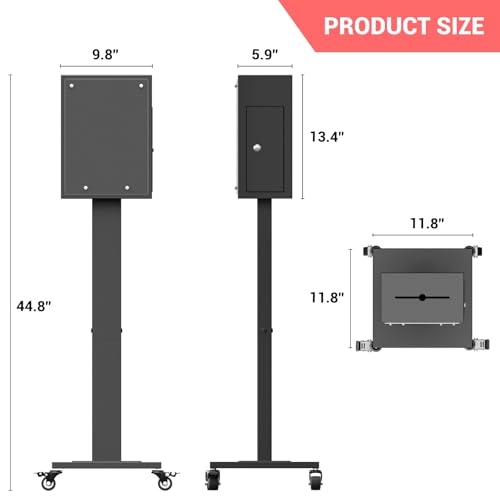 WUGEBA Large Suggestion Box for Office/Church, Donation Boxes for Fundraising with Slot and Lock, Heavy-Duty Voting Ballot Box with 4 Wheels, Ballot Collection, Floor Safes for Home, Black