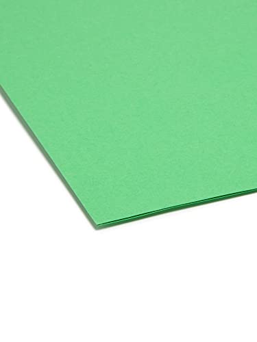 Smead File Folder, Reinforced 1/3-Cut Tab, Letter Size, Green, 100 per Box (12134)