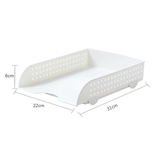 cfycfy987 file organizer File Tray Bedroom Study Desk Storage Rack Office Book Organizing Basket Desk(White)