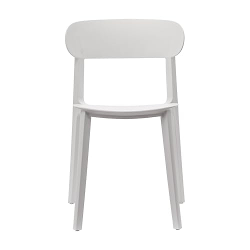 Flash Furniture Resin Indoor/Outdoor Stackable Chair, White, 2-Pack