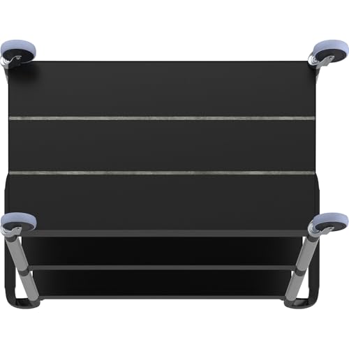 Rubbermaid 342488BLA Economy Plastic Cart, Three-Shelf, 18-5/8w x 33-5/8d x 37-3/4h, Black