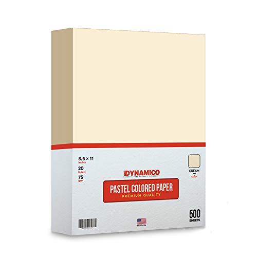 Cream 8.5 x 11" Pastel Light Color Regular Paper, Colored Lightweight Papers | 1 Ream of 500 Sheets