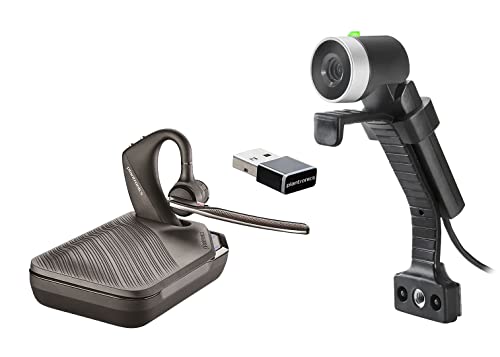 Plantronics Poly Voyager 5200 UC Bluetooth Headset with EagleEye Mini Webcam Bundle (217912-99)