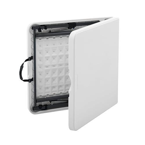 BIETHNC White 4Ft Adjustable Height Centerfold Folding Utility Table