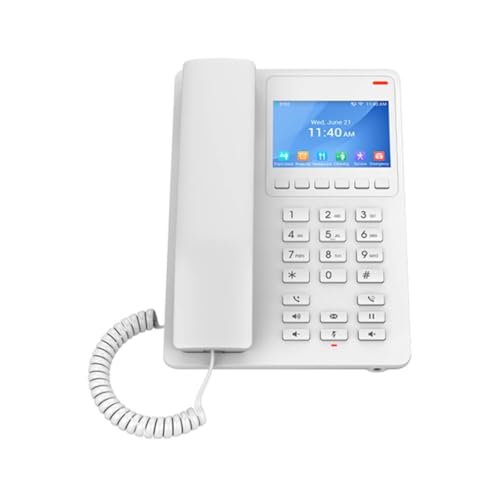 Grandstream GHP630W Hotel IP Phone | 2 Lines, 2 SIP Accounts | 3.5-Inch Color Display | Wi-Fi 6 | White
