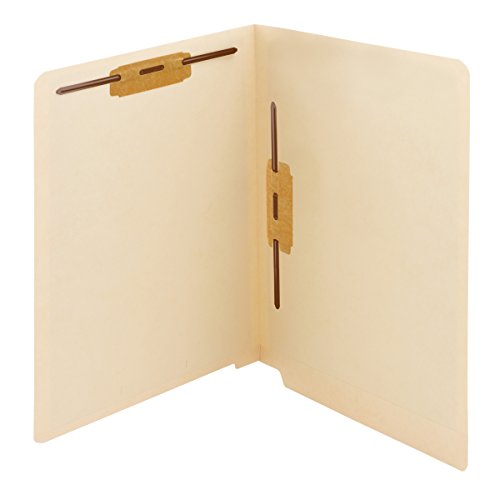 Smead End Tab Fastener File Folder, Shelf-Master® Reinforced Straight-Cut Tab, 2 Fasteners, Letter Size, Manila, 50 per Box (34120)