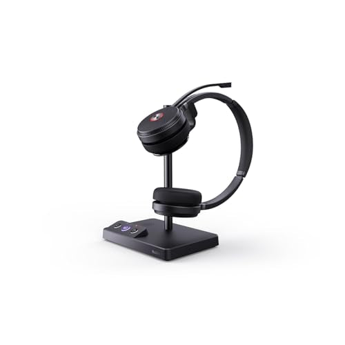 Yealink SIP-T46U IP Corded 4.3-Inch Color Display Phone Bundle with WH62 Dual Wireless Bluetooth Over Ear Headset, Cam 313 2MP Webcam for Office