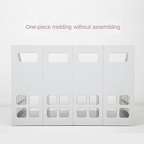 ONMYJFD 4 Sections Desktop File Rack Paper Book Hold Office Document Tray Organizer Box, Light Gray