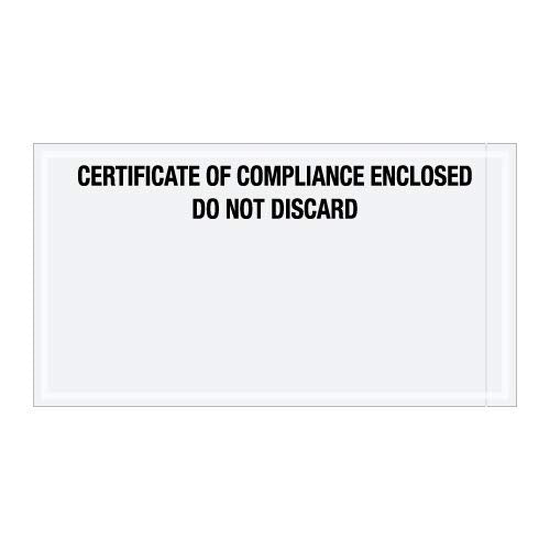 TapePlanet Transportation Envelopes (1000 Per/Case) (6" x 11" Panel Face, Clear Printed Certificate of Compliance Enclosed)