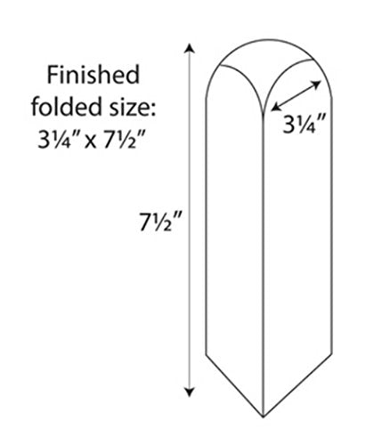Print-Ready Die-Cut Table Tent, Tri-Fold w Arch (3-1/4" x 7-1/2"), on 7-1/2" x 10-3/4" White 65lb Cover Paper - 250 Sheets