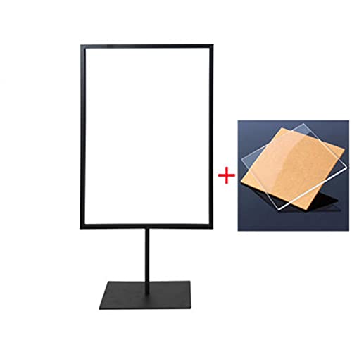 Poster Stand Desktop Poster Rack Billboard Display Board Advertising Rack Promotion Milk Tea Shop Desk Card A4 Desktop Water Brand Display Shelf(Black,30.5x140x57.6cm)