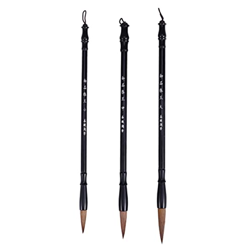Chinese Caligraphy Brush, 3pcs Japanese Brush janpaness Calligraphy Brush Chinese Painting Brush Watercolor Ink Hair Writing Brush Kanji Art Brush Calligraphy Ink Vintage Fountain Pen Student