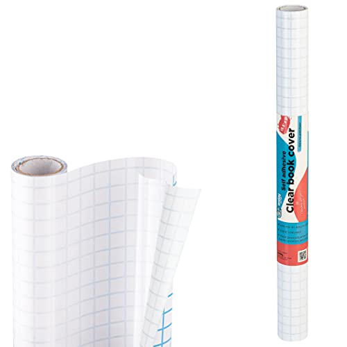 Clear Contact Paper, 13.5” x 5-Feet, Transparent Self Adhesive Book and Textbook Covers for Paperbacks and Hard Covers, Plastic Protective Covering Contact Paper Roll, Acid Free, 48 Rolls – by Enday