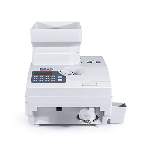 Ribao HCS-3300 High Speed Coin Counter, Heavy Duty Bank Grade Coin Sorter with Large Hopper, Two-Year Warranty