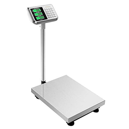 300KG/661lbs Weight Electronic Platform Scale,Stainless Steel High-Definition LCD Display,Digital Floor Heavy Duty Folding Scales,Perfect for Luggage Package Price Computing Postal Shipping Mailing