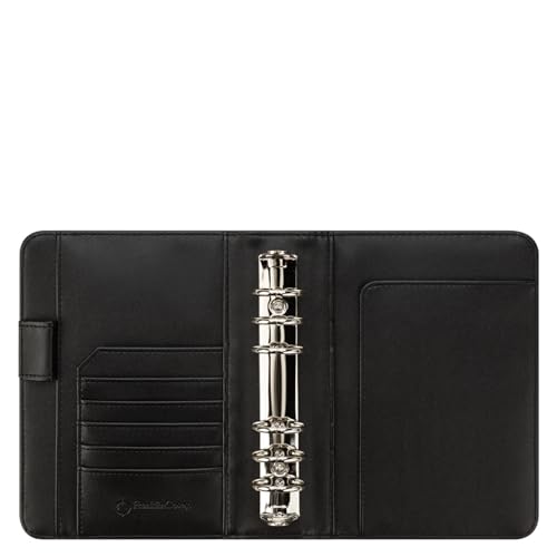 FranklinCovey - FC Basics Ring-Bound Binder for FranklinCovey Planners | Distressed Simulated Leather - Open Binder (Compact, Black)