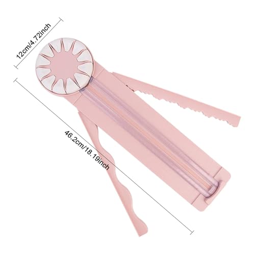 12 In 1 Rotary Paper Trimmer Multi-Functional Cutting Tool Sliding Guillotine Craft Zig Zag Trimmer For Cardstock Coupons Labels(Pink)