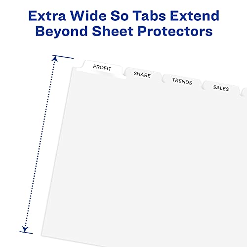 AVE11440 - Print amp; Apply Clear Label Dividers w/White Tabs