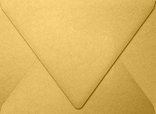 LUXPaper A7 Contour Flap Invitation Envelopes | 5 1/4" x 7 1/4" | Gold Metallic | 80lb. Text | 500 Qty