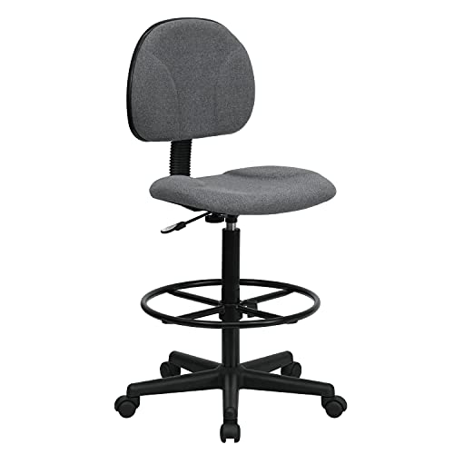 Flash Furniture Fabric Adjustable Drafting Chair, Gray