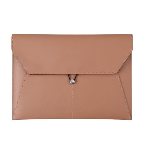 PU leather document pouch, Document Pouch PU Leather A4 File Folder Organizer 33x23.5cm Multicolor Pack of 3(Light Brown)