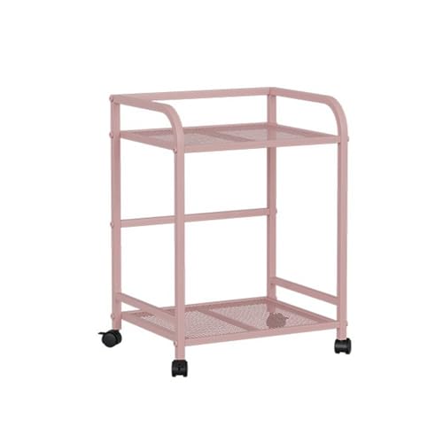 LICONG-2019 CPU Stand Home Printer Shelf PC Tower Stand CPU Floor Stand Under Desk with Lockable Castor Wheels Sturdy PC Trolley for Gaming Desk PC Accessories CPU Holder(Pink)