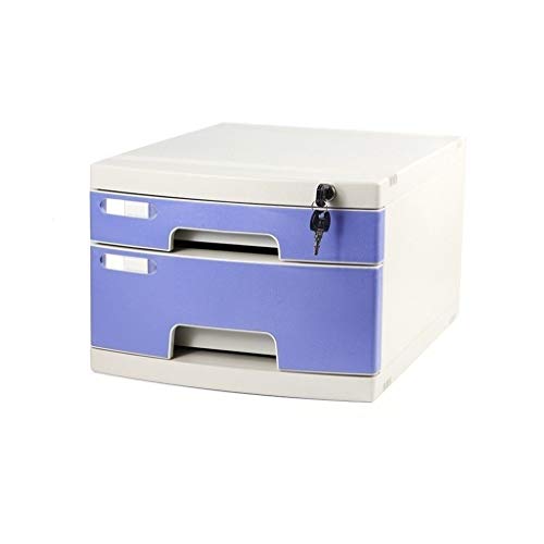 SDVantage File Cabinet Desktop Lock Plastic Drawer Storage Organization, with Lock/Blank Label and Multiple Drawers-Blue (2)