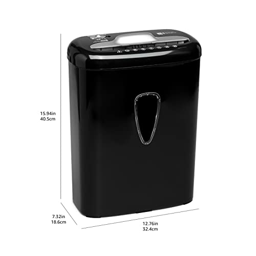 Amazon Basics 6 Sheet High Security Micro-Cut Paper and Credit Card Shredder, P-4 Security Level, Easy to Empty, Black