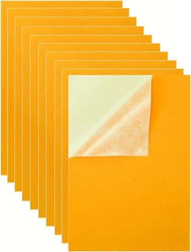 PIVWZLQX Self Adhesive Sheets, Adhesive DIY Felt Sheets for Art Crafts, Peel Stick Drawer Jewelry Box Liner, Solid Color Felt Wallpaper (Yellow,50 Pieces)