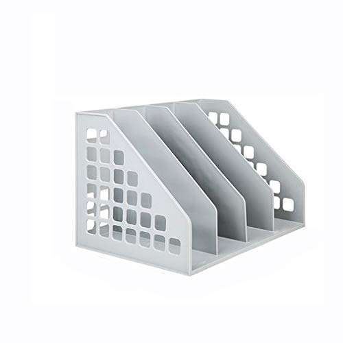 ONMYJFD 4 Sections Desktop File Rack Paper Book Hold Office Document Tray Organizer Box, Light Gray