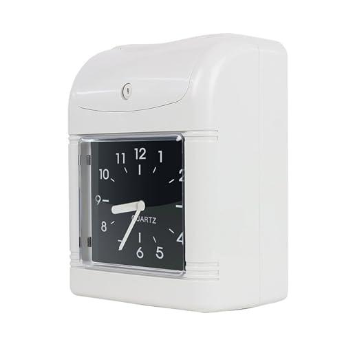 English Attendance Machine with Passcode Time Clock Punch Machine for Small Business Paper Card Time Clock with Multi-Language and Staff Support(Type1)