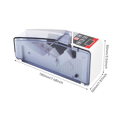 BRICZUNA Portable Money Counter V40 Banknote Counter 600pcs/Min Small Money Counting Machine Mini Bill Cash Counting Machine Portable Currency Counters Bill Counters with Led Display & Batch Function