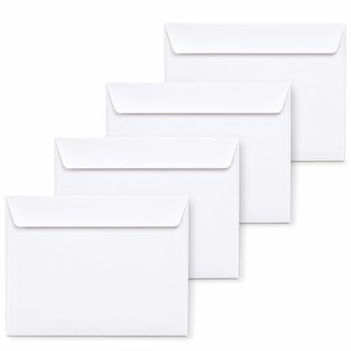 500 Dronka Envelope 6" x 9" Booklet Envelopes, Sturdy 24 lb White Paper, Gum Flap, Made in USA, 500 Count