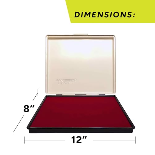 Infusion 8" x 12" Extra Large Industrial Stamp Ink Pad, Your Go to Large Stamp Ink Pad for Bright Color, Even Coverage and Durability, Red Stamp Pad