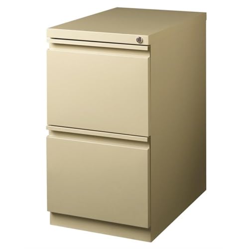 Hirsh 23-in Deep Mobile Pedestal File 2-Drawer File/File. Full Width Pull. Beige