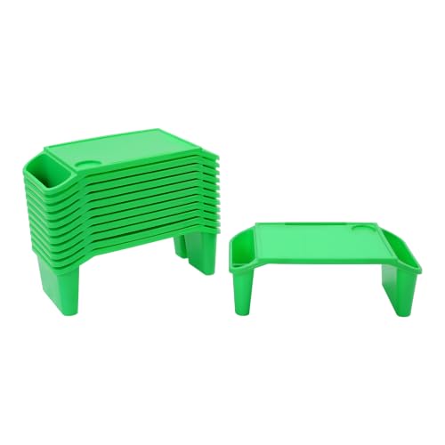 12 Pcs Kids Lap Desk Tray, Stackable Plastic Activity Tray with Storage Slo